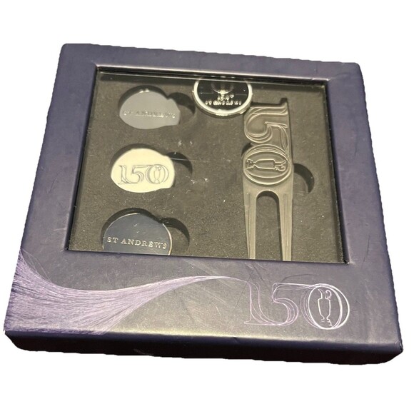 The Open 150th St Andrews Golf Gift Set Divot Tool & Ball Markers Commemorative - Picture 1 of 7